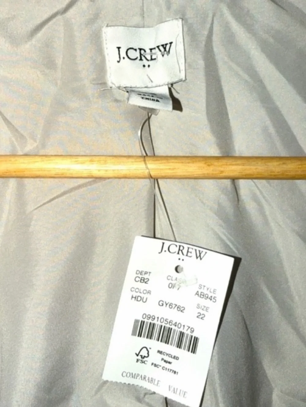 J.Crew NWT Women’s Heather Gray City Wool Blend Pea Coat Size 22 - Picture 4 of 6